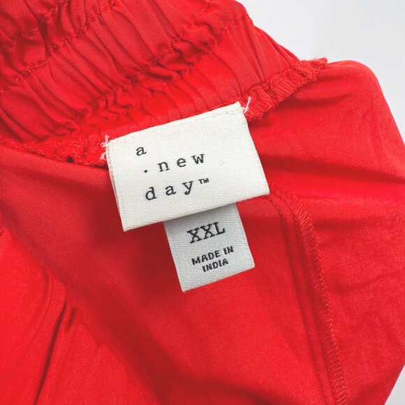 NEW A New Day Women's Poplin Cross Back Cinch Waist Midi Dress - Size XXL - Picture 9 of 9